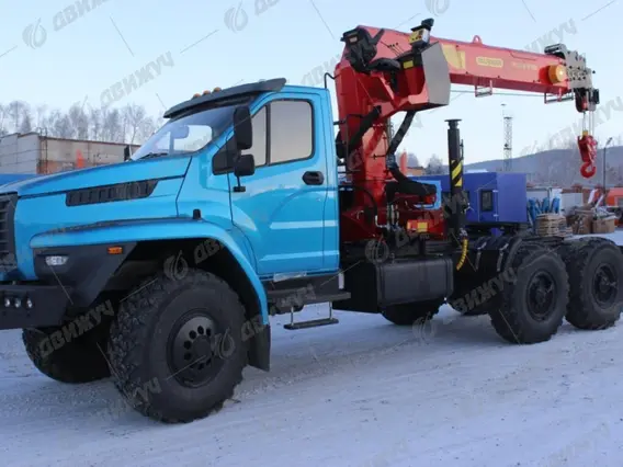 Седельный тягач Урал NEXT 4320 с КМУ IT-180 2026 года новый фото 2