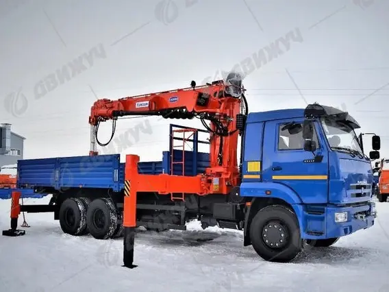 Бортовой КАМАЗ 65117 с КМУ Kanglim KS2056H (тросовый) 2026 года новый фото 2