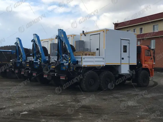 ПАРМ (Мастерская передвижная) на шасси КАМАЗ 43118-50 с КМУ ИМ-50 2026 года новый фото 2