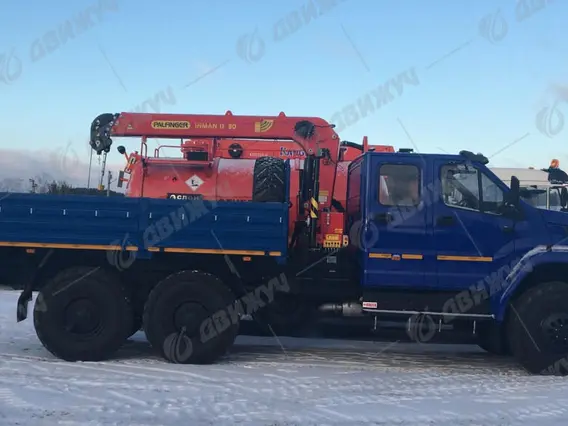 Бортовой Урал Next, двухкабинка с КМУ ИТ-80 2026 года новый
