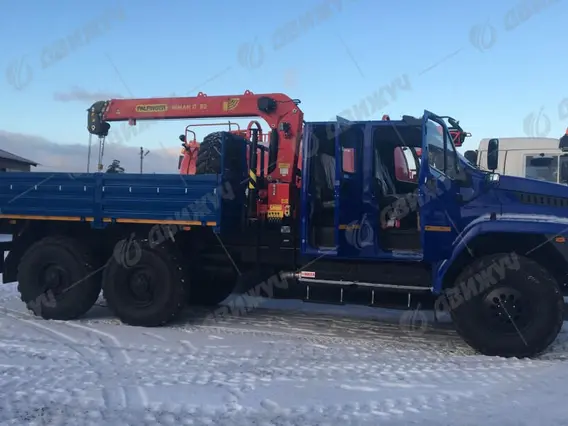 Бортовой Урал Next, двухкабинка с КМУ ИТ-80 2026 года новый фото 2