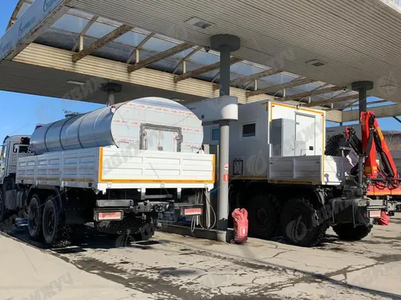 Бортовой КАМАЗ 43118-50 с КМУ PALFINGER РК 6500А + автоцистерна АЦПТ с насосом 2026 года новый фото 4