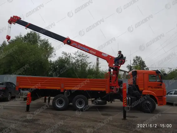 Бортовой автомобиль с КМУ Kanglim 1256GII, на шасси КАМАЗ – 65115-50 2026 года новый