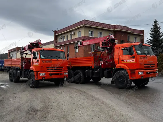 Бортовой Камаз 43118 с КМУ Horyong 216 и сертифицированной люлькой 2026 года новый фото 2