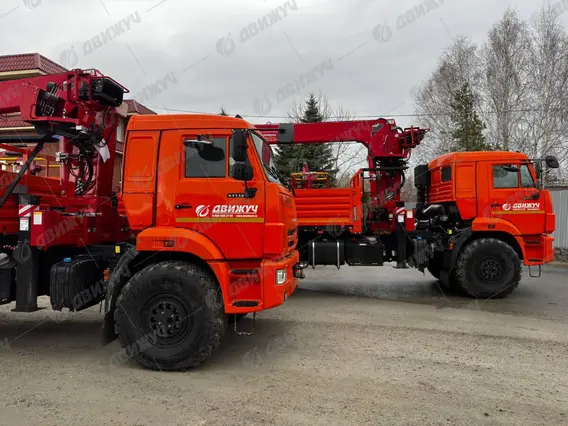 Бортовой Камаз 43118 с КМУ Horyong 216 и сертифицированной люлькой 2026 года новый фото 4