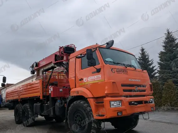 Бортовой Камаз 43118 с КМУ Horyong 216 и сертифицированной люлькой 2026 года новый фото 5