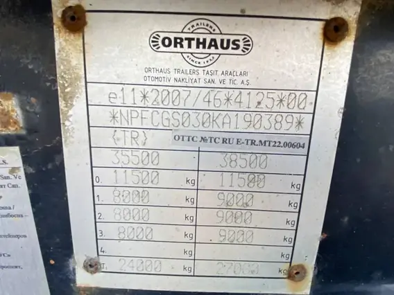 Полуприцеп-контейнеровоз Orthaus CGS030 2019 года б/у фото 8