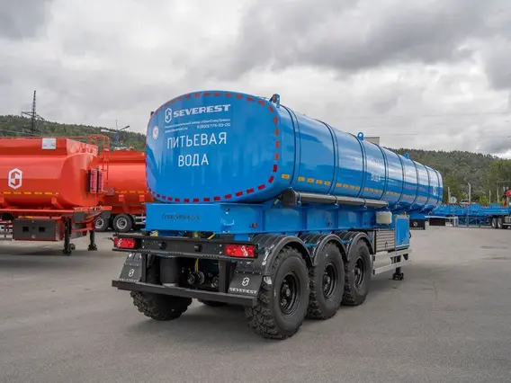 Полуприцеп-цистерна пищевая Полуприцеп цистерна пищевая Водовоз ППЦПТ 30Т-32-3 УСТ 9465 рамная, термос, нерж 2025 года новый фото 3