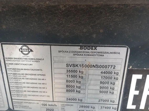 Самосвальный полуприцеп Bodex KIS 3WA1 2022 года б/у фото 8