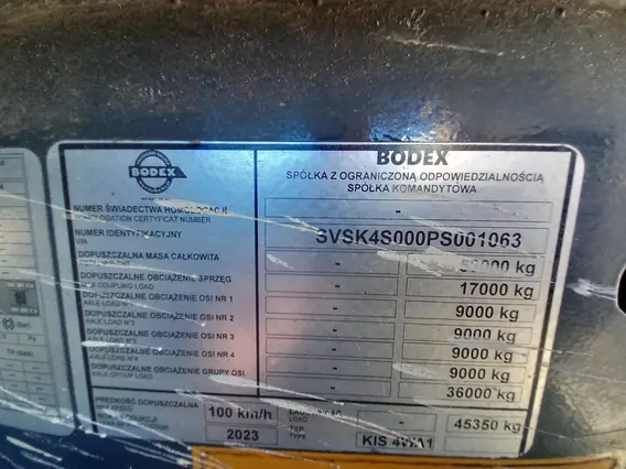 Самосвальный полуприцеп Bodex KIS 4WA1 2023 года б/у фото 8