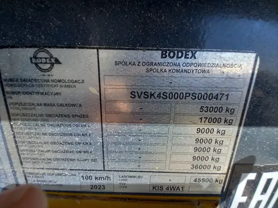 Специальный полуприцеп BODEX KIS 4WA1 2023 года б/у фото 7