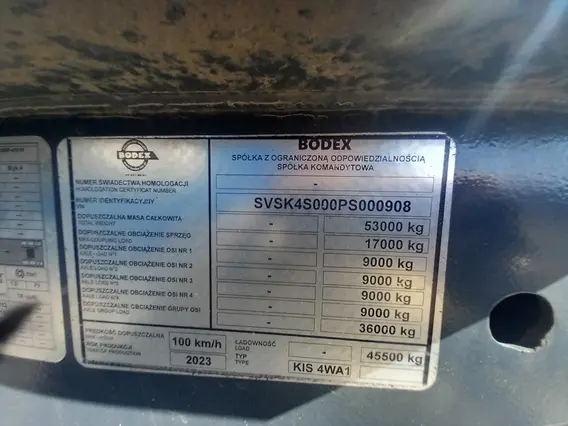 Самосвальный полуприцеп Bodex KIS 4WA1 2023 года б/у фото 8
