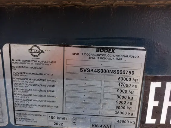Полуприцеп самосвальный BODEX KIS 4WA1 2022 года б/у фото 9