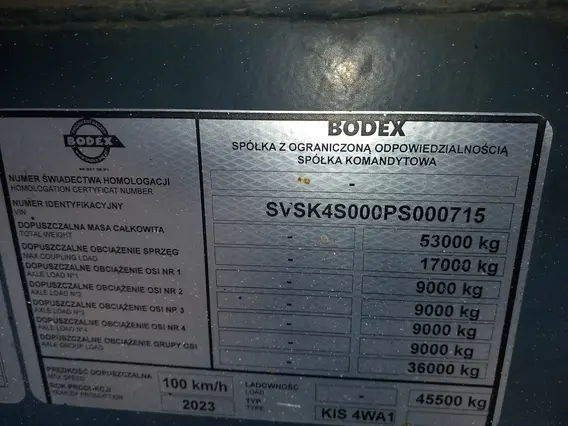 Самосвальный полуприцеп Bodex KIS 4WA1 2023 года б/у фото 7