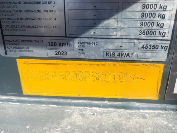 Самосвальный полуприцеп Bodex KIS 4WA1 2023 года б/у фото 9