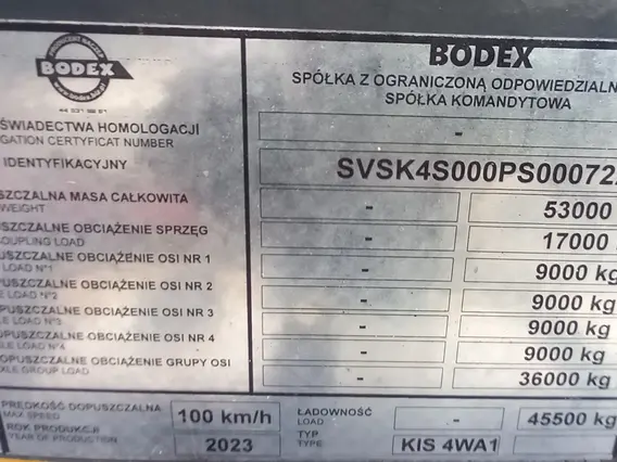 Самосвальный полуприцеп Bodex KIS 4WA1 2023 года б/у фото 8