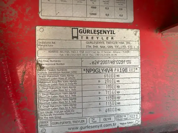 Полуприцеп-трал GURLESENYIL GLY4 2023 года б/у фото 7