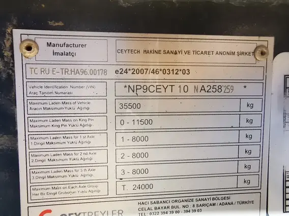 Полуприцеп самосвальный CEYTECH T1 2022 года б/у фото 8