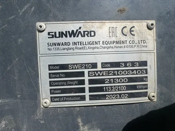 Экскаватор SUNWARD SWE210 2023 года б/у фото 15