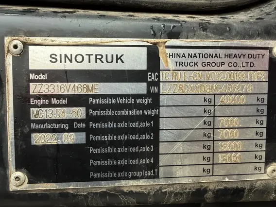 Самосвал Sinotruk Sitrak c7h 2022 года б/у фото 8