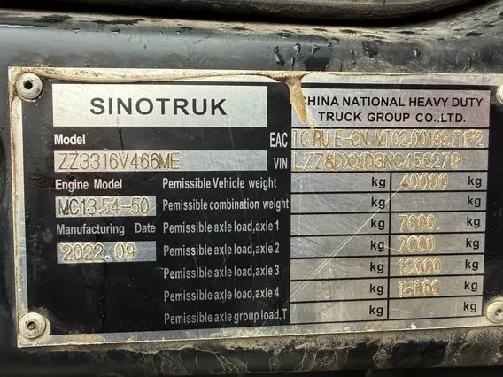 Самосвал Sinotruk Sitrak c7h 2022 года б/у фото 9
