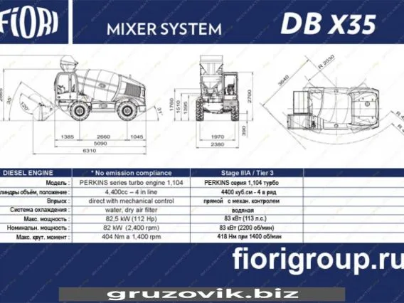 Бетоносмеситель Fiori DB X35 2025 года новый фото 7
