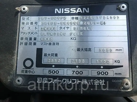 Вилочный погрузчик Nissan EBT-UG1F2 2011 года б/у фото 5