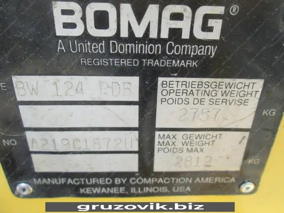 Дорожный каток Bomag BW 124 PDB 2002 года б/у фото 4