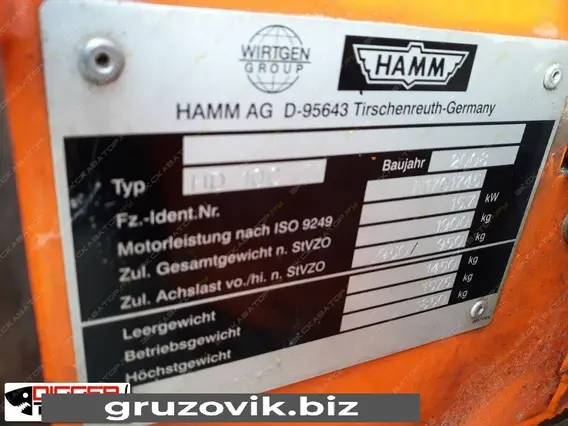 Дорожный каток HAMM HD 10C VV 2008 года б/у фото 7