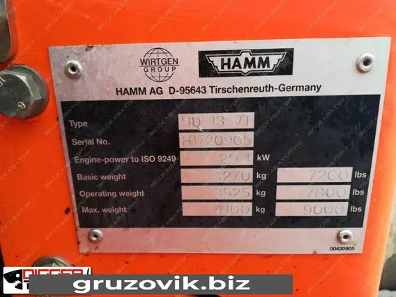 Дорожный каток HAMM HD 13 VT 2008 года б/у фото 9