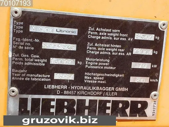 Экскаватор-погрузчик Liebherr A900 в 1997 года б/у фото 3