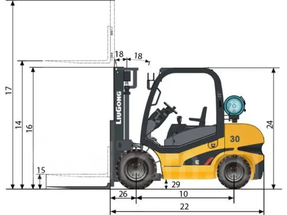 Вилочный погрузчик Газ-бензиновый вилочный погрузчик CLG2030H(LPG), 2019 2019 года б/у