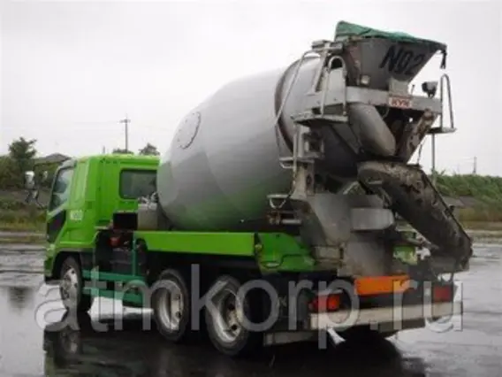 Автобетоносмеситель Mitsubishi Fuso FQ62F г 2007 миксер KYB MR4530 грузоподъемность 11.01 тн пробег 203 т.км 2019 года б/у фото 3