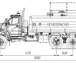 Автотопливозаправщик АТЗ 10 м3  Урал 4320 NEXT  новый