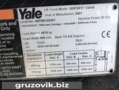 Вилочный погрузчик Yale GDP30TF V2445 2001 года б/у фото 3