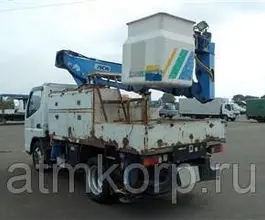 Автовышка Mitsubishi Canter кузов FG70EB 4х4 г 2004 вышка Aichi SK11B подъем люльки 13.5 м пробег 322 т.км 2019 года б/у фото 2