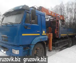 Самопогрузчик Камаз 65117 с КМУ Kanglim-1256 2012 года б/у фото 3
